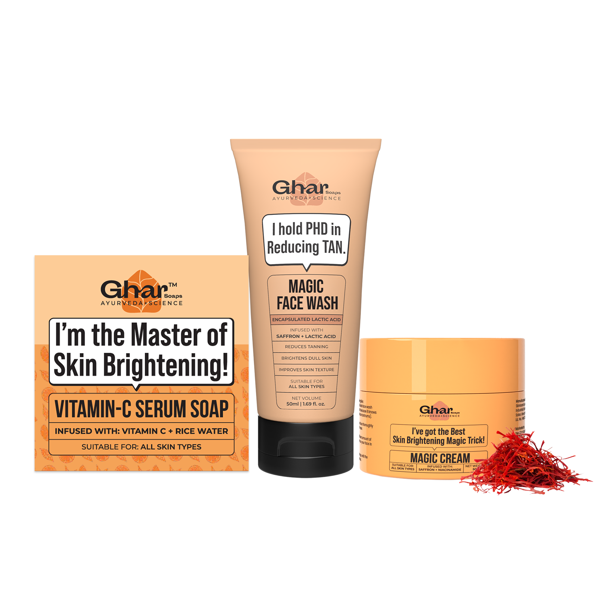 Vitamin c soap + Cream + Magic face wash Combo