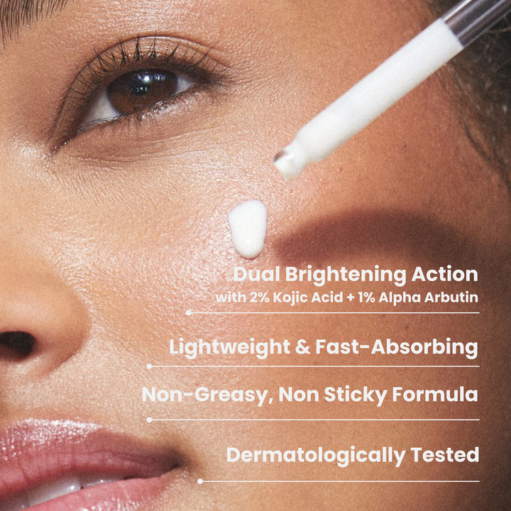 2% kojic acid serum infused with 1% alpha arbutin to reduce pigmentation