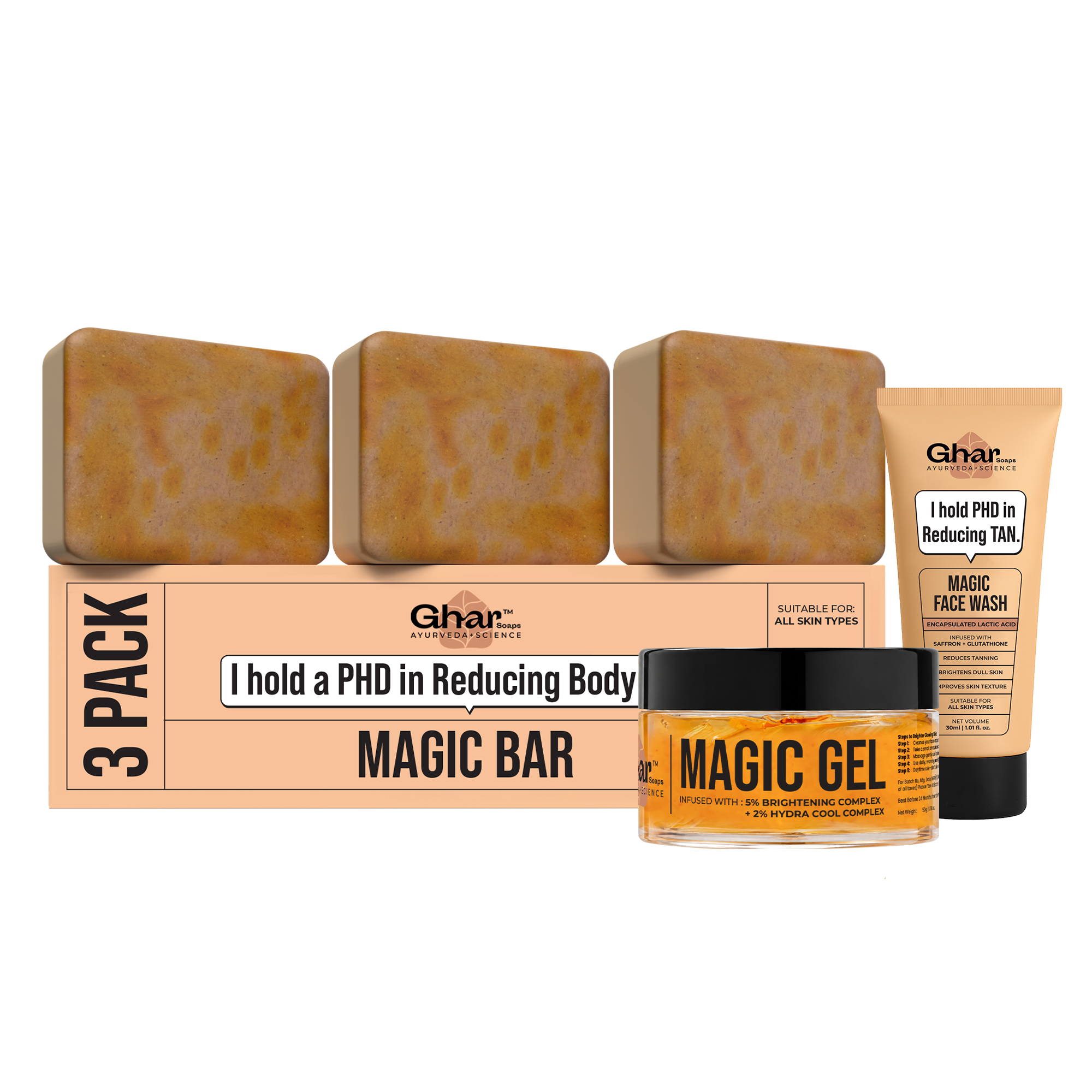3 Pack Magic Soap + Magic Face wash 30ml + Magic Gel Combo