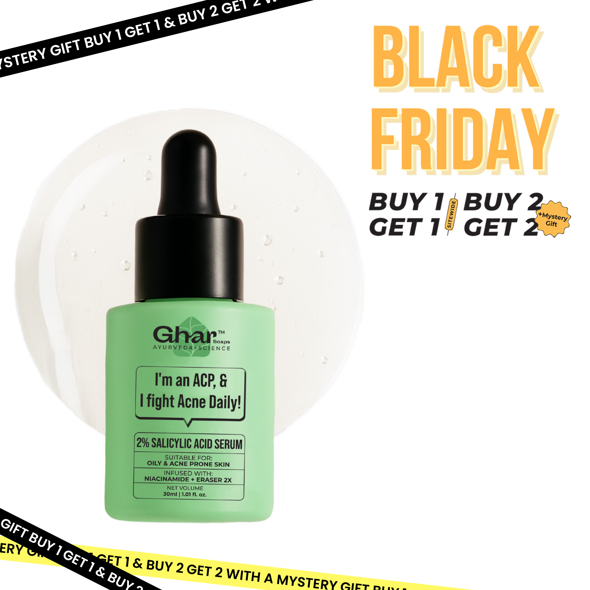 salicylic acid serum with eraser 2x, To Reduce Acne, Pimples