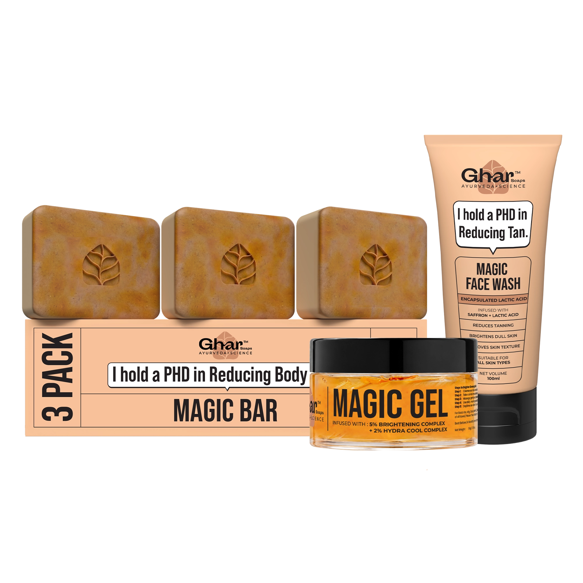 Magic Soap + Face Wash + Magic Gel Combo To Reduce Tan