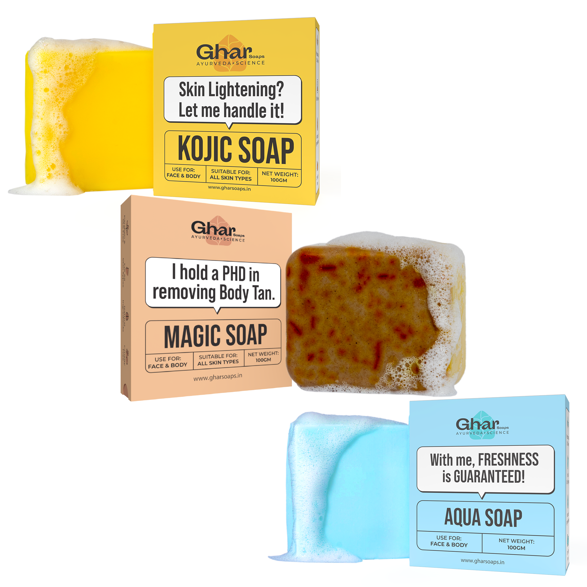 Ghar Soaps Natural Soaps Trio