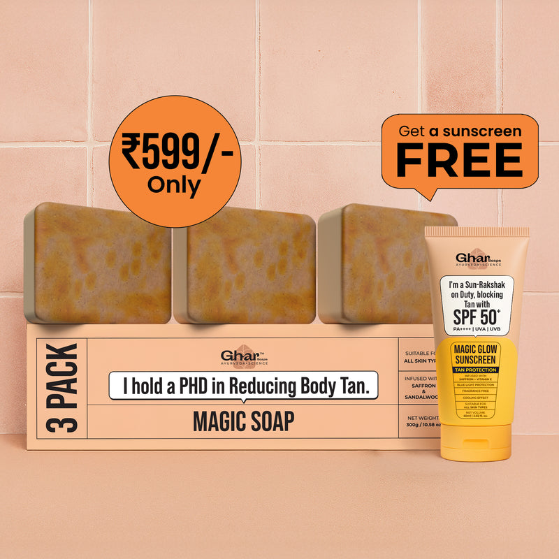 3 Pack Magic Soap + Free Sunscreen 60ml